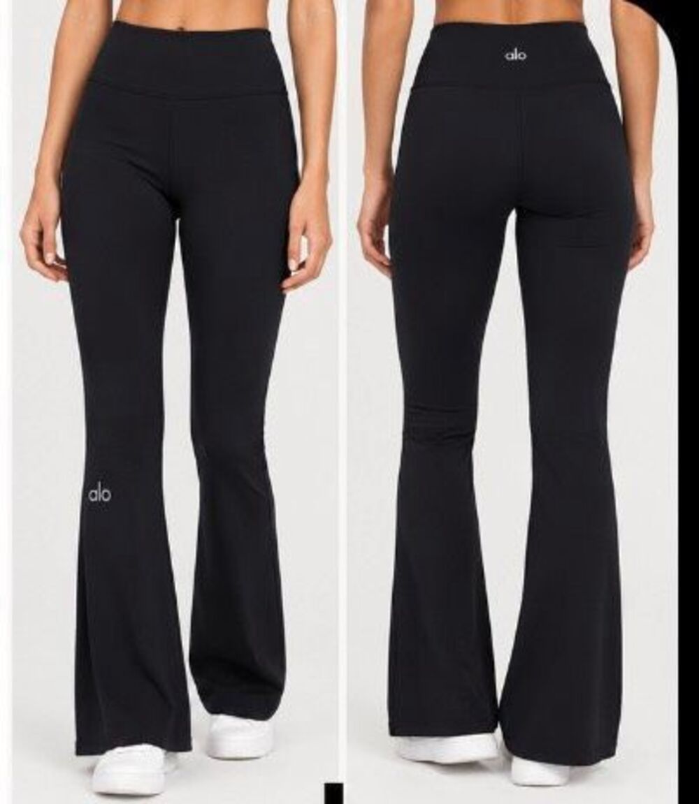 Alo Yoga Black High Waist Flare Leggings Yoga Pants Athleisure